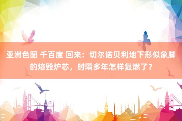 亚洲色图 千百度 回来：切尔诺贝利地下形似象脚的熔毁炉芯，时隔多年怎样复燃了？