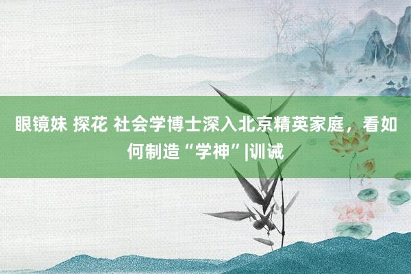 眼镜妹 探花 社会学博士深入北京精英家庭，看如何制造“学神”|训诫